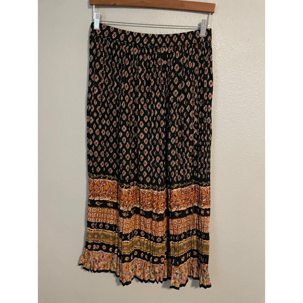 Austin Clothing Co Skirt Womens Large Multicolor Floral Pleated Maxi Boho Y2K - Picture 2 of 6